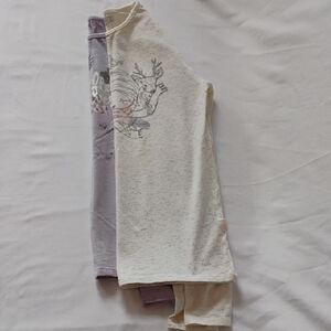 Kids Long Sleeve Tee - Cream and Purple